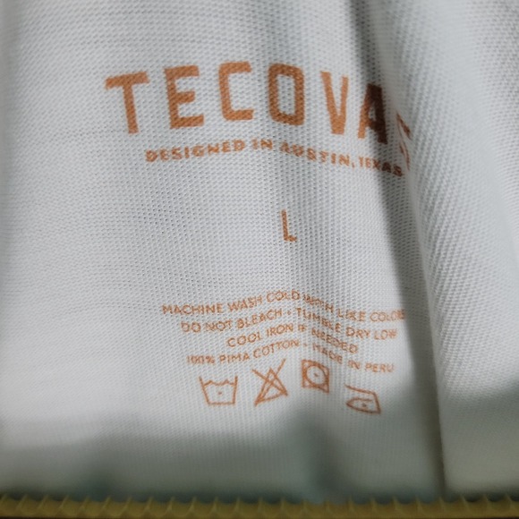 Tecovas T-Shirt Men's Size L Large Tan Quality Boots Austin Tex 100% Pima Cotton - Picture 3 of 13